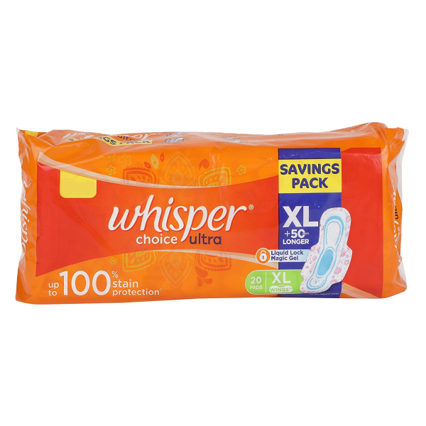 Picture of Whisper Choice Ultra Sanitary Pads (XL) 20's